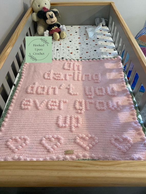 Oh Darling, Baby BLANKET CROCHET pattern, PDF pattern, oh darling don't you ever grow up,puff stitch pattern, bobble stitch pattern.