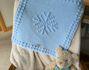 Snowflake Crochet Baby Blanket Pattern | Puff & Bobble Stitch (PDF Pattern)Bobble blanket pattern.