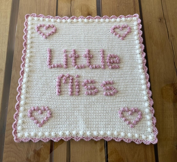 UK Terminology Little Miss | Baby Blanket |crochet carseat blanket | puff stitch pattern | bobble stitch pattern.