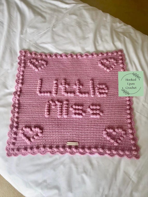 Little Miss, Baby BLANKET CROCHET pattern, PDF pattern, crochet carseat blanket, puff stitch pattern, bobble stitch pattern.