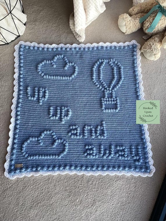 Up up and away hot air ballon crochet blanket pattern | crochet blanket pattern | pdf pattern, crochet baby pattern.