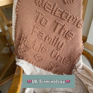 UK pdf pattern | Welcome to the family | Baby BLANKET CROCHET pattern | | puff stitch pattern | bobble stitch pattern.