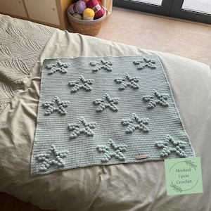 Tommys stars, Baby CROCHET BLANKET PATTERN, Star crochet blanket, Tommy&#39;s stars blanket, puff stitch pattern, bobble stitch pattern.
