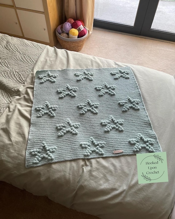 Tommys stars, Baby CROCHET BLANKET PATTERN, Star crochet blanket, Tommy's stars blanket, puff stitch pattern, bobble stitch pattern.