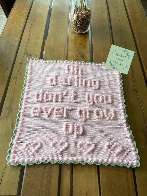 UK Terminology Oh Darling | oh darling don't you ever grow up | crochet blanket pattern | puff stitch pattern | bobble stitch pattern.