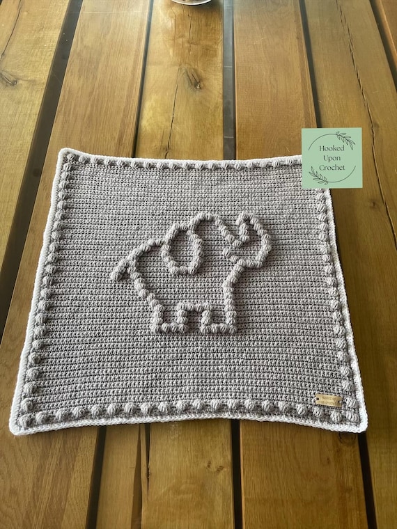 Elephant BABY CROCHET blanket pattern | pdf pattern | crochet PDF pattern | bobble stitch pattern | puff stitch pattern.