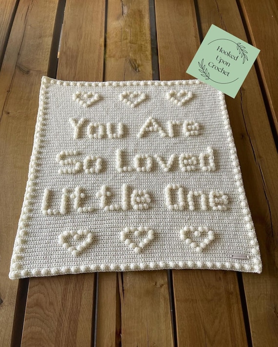 So Loved baby blanket pattern | Crochet pattern | PDF pattern | puff stitch pattern | bobble stitch pattern.