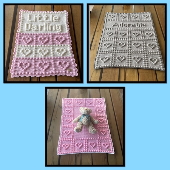 Crochet pattern set |  crochet pattern with hearts.