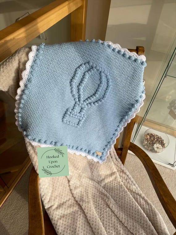 UK Terminology Hot Air Balloon | Crochet baby blanket |baby nursery blanket pattern | puff stitch pattern | bobble stitch pattern.