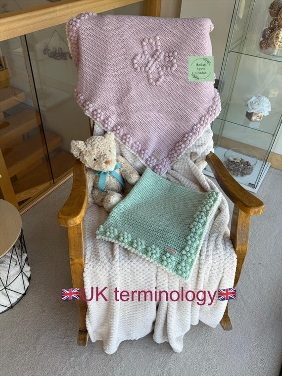 UK Terminology The Adeline crochet blanket pattern collection | Crochet flower border blanket pattern | Crochet butterfly blanket pattern.