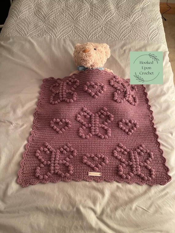 UK Terminology Erins Wings butterfly blanket | Baby blanket crochet pattern | crochet blanket pattern | puff stitch | bobble stitch.