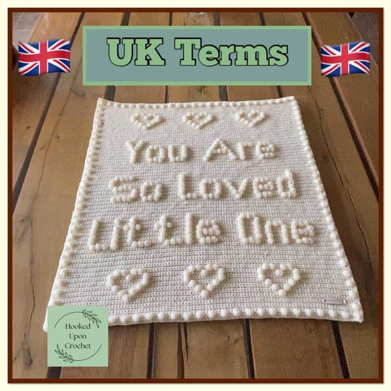 UK terminology | So loved crochet pattern | crochet baby blanket pattern | puff stitch pattern | bobble stitch pattern | crochet pattern.