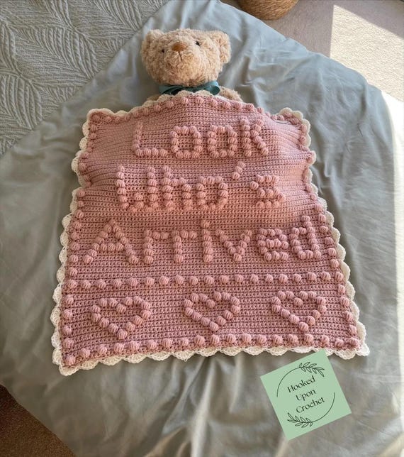 Uk terminology Look Heart blanket | Baby crochet blanket |Pdf pattern | puff stitch | bobble stitch | Car seat blanket pattern.