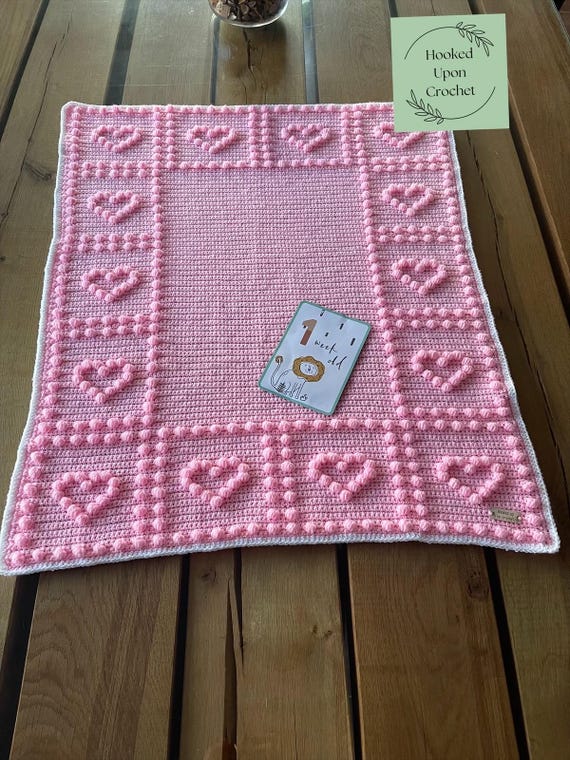 Milestone crochet blanket,crochet blanket pattern, pdf blanket pattern, baby blanket pattern, puff stitch pattern, bobble stitch pattern.