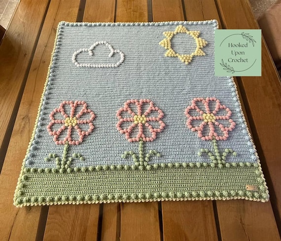 Flower Garden Crochet Blanket Pattern | UK Terminology (PDF Pattern)