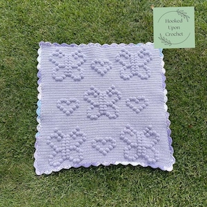 Erins Wings, Baby BLANKET CROCHET PATTERN, pdf crochet blanket pattern, crochet blanket pattern,puff stitch pattern, bobble stitch pattern.