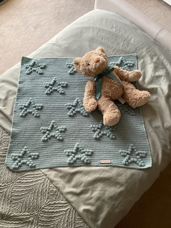 Crochet Baby Blanket pattern | Bobble Blanket pattern | star crochet pattern.