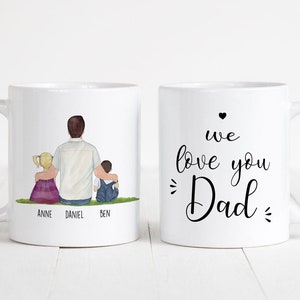 Custom Dad Mug, Daddy and Children, Personalised Fathers Day Gift From Kids, Dad Birthday Gift, Daddy Gifts, Gift For Him Coffee and Tea Cup image 1