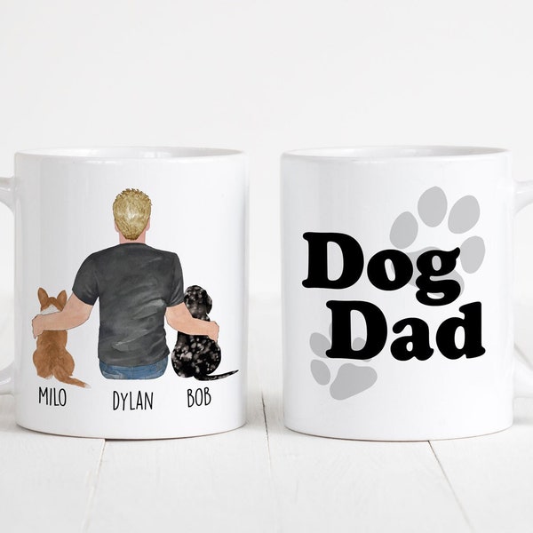 Personalised Dog Dad Mug, Man and Dog Mug, Dog Lover Mug, Dog Owner Mug, Gift for Dog Owners, Dog Lover Gift, Personalised Fathers Day Gift