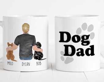 Personalised Dog Dad Mug, Man and Dog Mug, Dog Lover Mug, Dog Owner Mug, Gift for Dog Owners, Dog Lover Gift, Personalised Fathers Day Gift