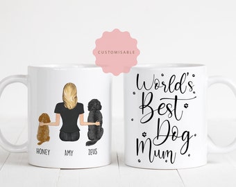 personalised girl and dog mug