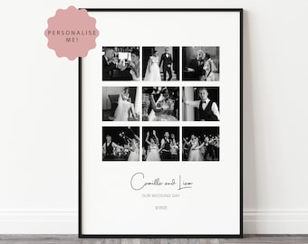 Wedding Gift, Personalised Photo Collage Print, Husband Anniversary Gift, Wife Anniversary Gift, Wedding Keepsake, Valentines Day Gift
