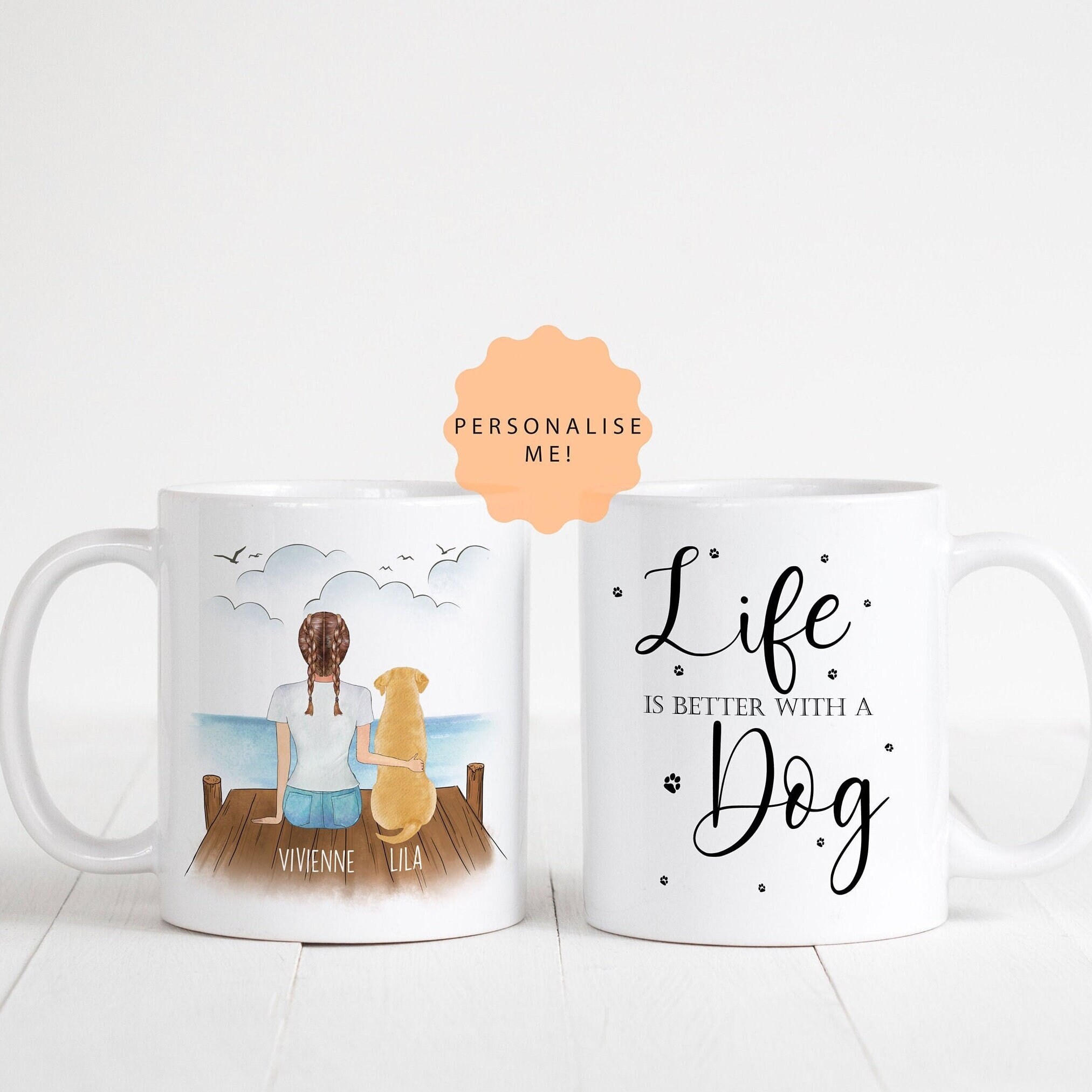 Personalised girl clearance and dog mug