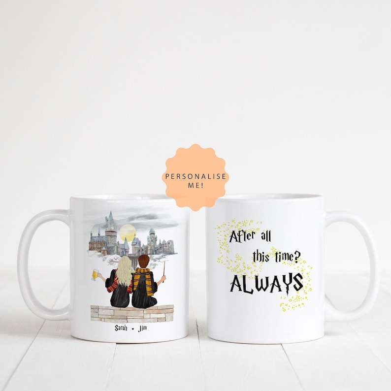 Wizard Couple,Engagemente Gift,Boyfriend Gift, Girlfriend Gift,Personalised Mug,Gift for Couples, Dating Anniversary Gift, Magic School Gift image 1