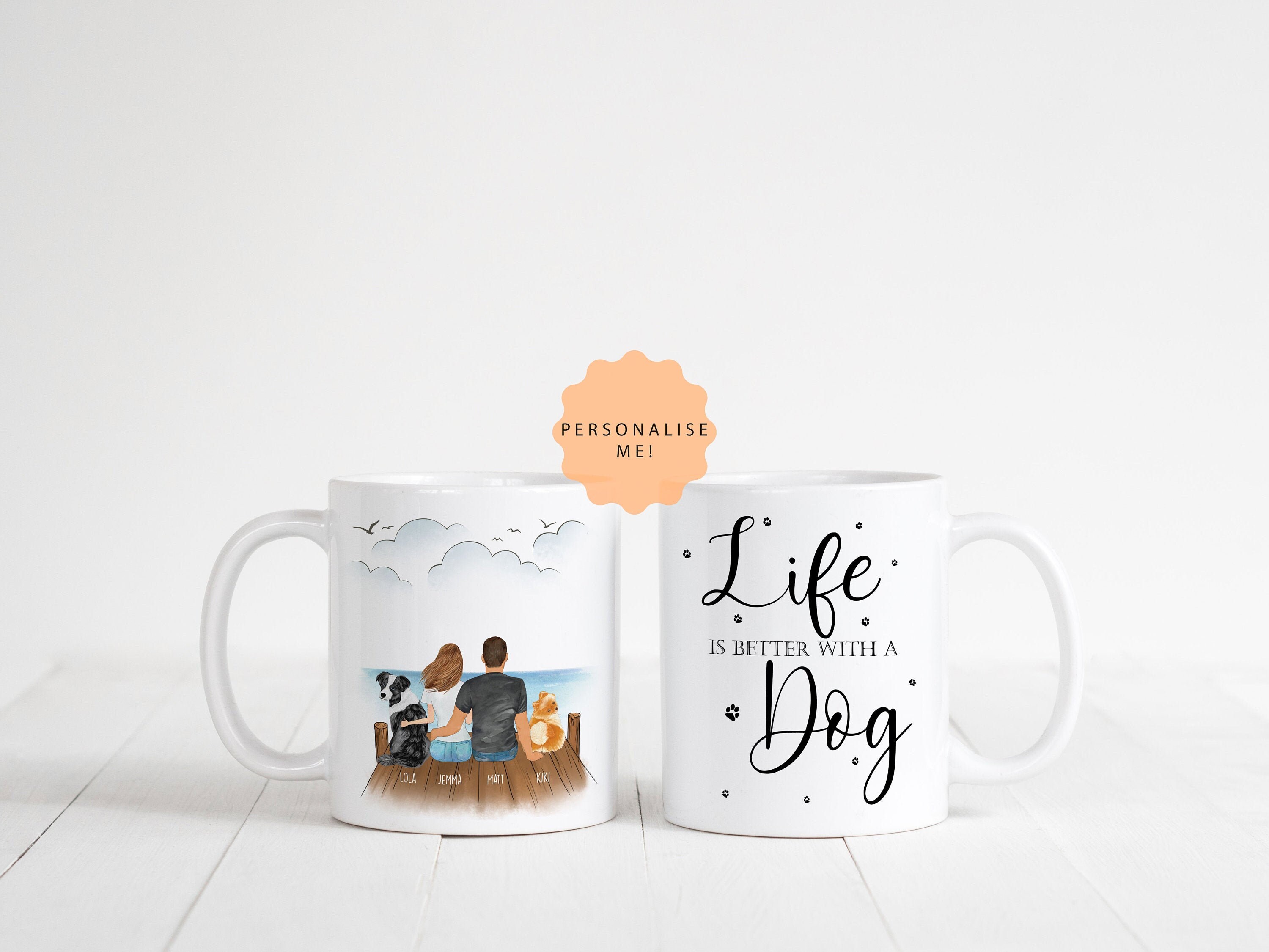 Personalised Couple and Dog Mug Custom Dog Owners Gift Dog Etsy