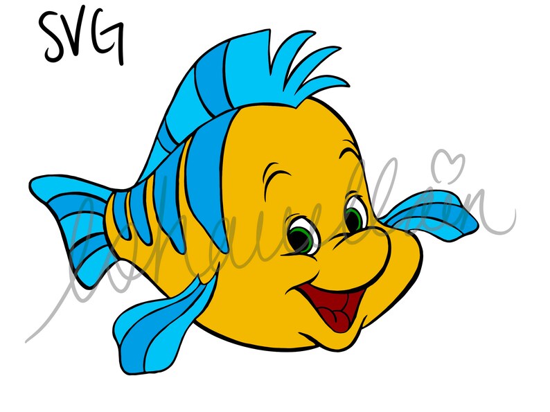 Flounder Svg Little Mermaid Fish Svg Flounder Etsy