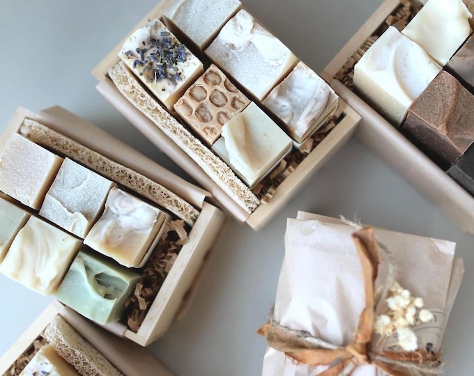 Goat Milk Soap Gift Set Handmade Natural Soap Variety Pack Artisan Bath Teacher Appreciation Gift Idea for Mom Birthday Gift Soap Bundle