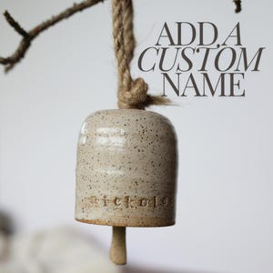 Handmade Ceramic Christmas Decor Rustic Santa Bell Home Decor Holiday Bell Ornament Swap Christmas Tree Ornament Pottery Christmas Gift