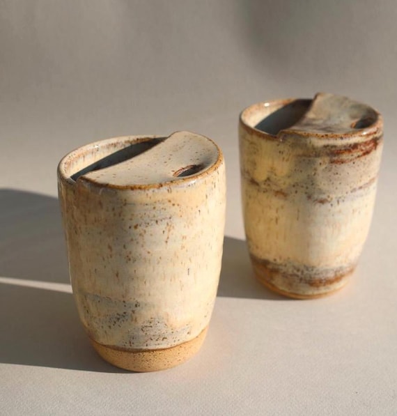 Handmade Ceramic Travel Mug Gift for Coffee Lover Handmade Pottery Gift Idea for Her Wedding Coffee Cup To Go Gift for Fiancé Gift College