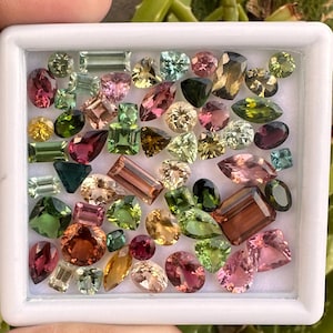 AAA++Natural Multi Tourmaline Faceted Stones, Gemstone Lot, Jewelry Making Supplies, multi color, Birthstone, Gift, For Friends, lovers,