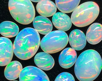 Lot de cabochons d'opale éthiopienne naturelle de qualité supérieure AAA +++, fabrication de bijoux multi-feu