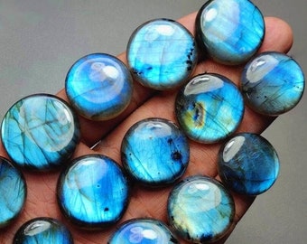 AAA++++ Labradorite cabochon Round Shape Top Grade Multi Fire Crystal Gemstone Limited Stoke