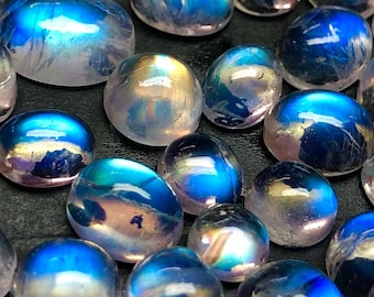 Natural !!!! Rainbow moonstone Blue Electric Fire Lot all mix sizes and Mix Shapes, Natural White Rainbow Moonstone, Moonstone Cabochon