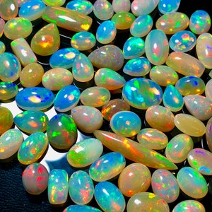 AAA+++ Top Grade Quality Natural Ethiopian Opal Cabochon Lot Welo Opal Making Jewelry