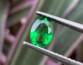 Granate verde tsavorita, piedra preciosa facetada natural, piedras sueltas calibradas, verde intenso (suministro de enero), ovalado para cumpleaños, 0,45 ct, 5 x 4 x 2 mm
