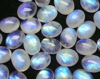 Rainbow Moonstone Cabochon Lot: Oval Gemstone Cab
