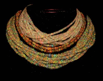 Coolest Quality 100% Natural Ethiopian Opal Beads Strand, Natural Cabochon Beads, 16 Inch Beads, Jewelry Making Beads, Opal Bead Supply