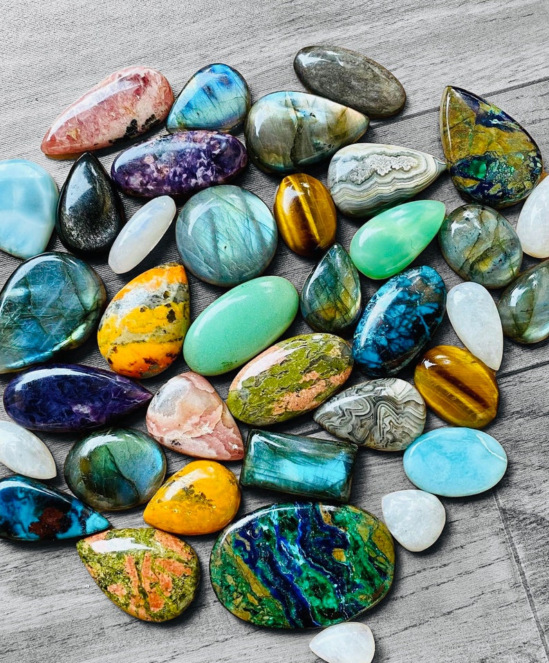 Aaanatural Mix Cabochon Mix Lot Cabochon Loose Gemstone Etsy