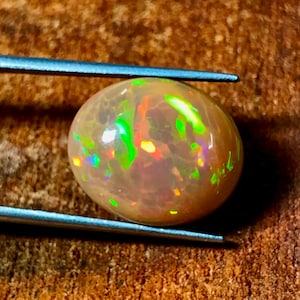 Ethiopian Opal Cabochon: Welo Fire Stone, October Birthstone (17X14X9 MM, 11.95 Ct.)