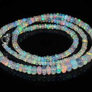 AAA++ collar de ópalo etíope natural de grado superior, pulsera Welo fuego ópalo cristal ópalo piedra preciosa Rondelle cuentas collar de ópalo, pulsera, cuentas