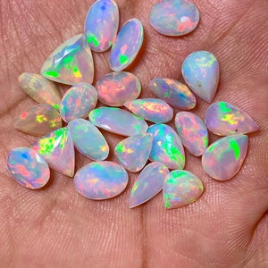 AAA Faceted Opal Gemstone Lot Welo Opal Top Quality Faceted Opal Ethiopian Cut Mix Shape Making Jewelry image 4