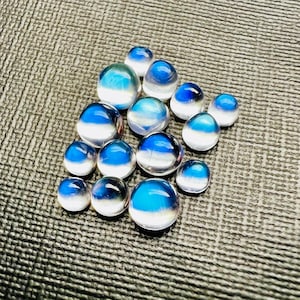 AAA +++ Top Qualität Natürlicher Regenbogen Mondstein, Regenbogen Runde, Mondstein Runde, Blue Fire Cabochon, Lose Cabochon Runde, für die Herstellung von Schmuck