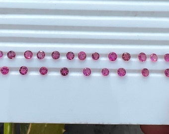 AAA +++ Bella rubellite naturale tormalina forma rotonda 3 mm pietra tagliata occhio pulito tormalina rosa sfaccettata gemma semipreziosa colore rosa