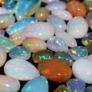 Top Quality Natural Ethiopian Opal Cabochon Lot By Carat Weight Opal Lot Opal Cabochon Mix Shape Limited Stock !!! very reasonable price!!