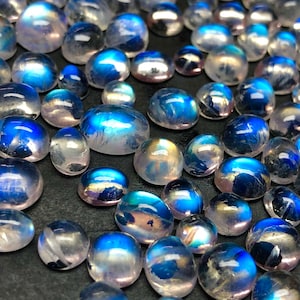 ¡¡¡¡Natural!!!! Rainbow moonstone Blue Electric Fire Lot todos los tamaños de mezcla y formas de mezcla, Natural White Rainbow Moonstone, Moonstone Cabochon,