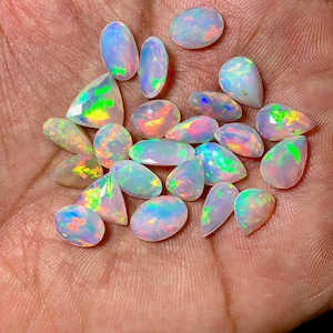 AAA Faceted Opal Gemstone Lot Welo Opal Top Quality Faceted Opal Ethiopian Cut Mix Shape Making Jewelry image 3